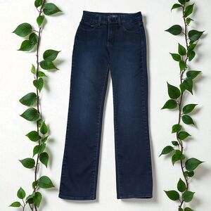 NYDJ Jeans  Women’s Sz 0 26x29 Straight Leg Dark Wash Lift Tuck Made in USA
